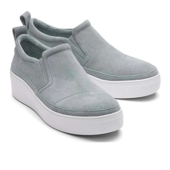 Toms Shoes - TOMS | Women's Stone Grey Suede Tristan Slip-on Sneakers Shoes Size 9.5